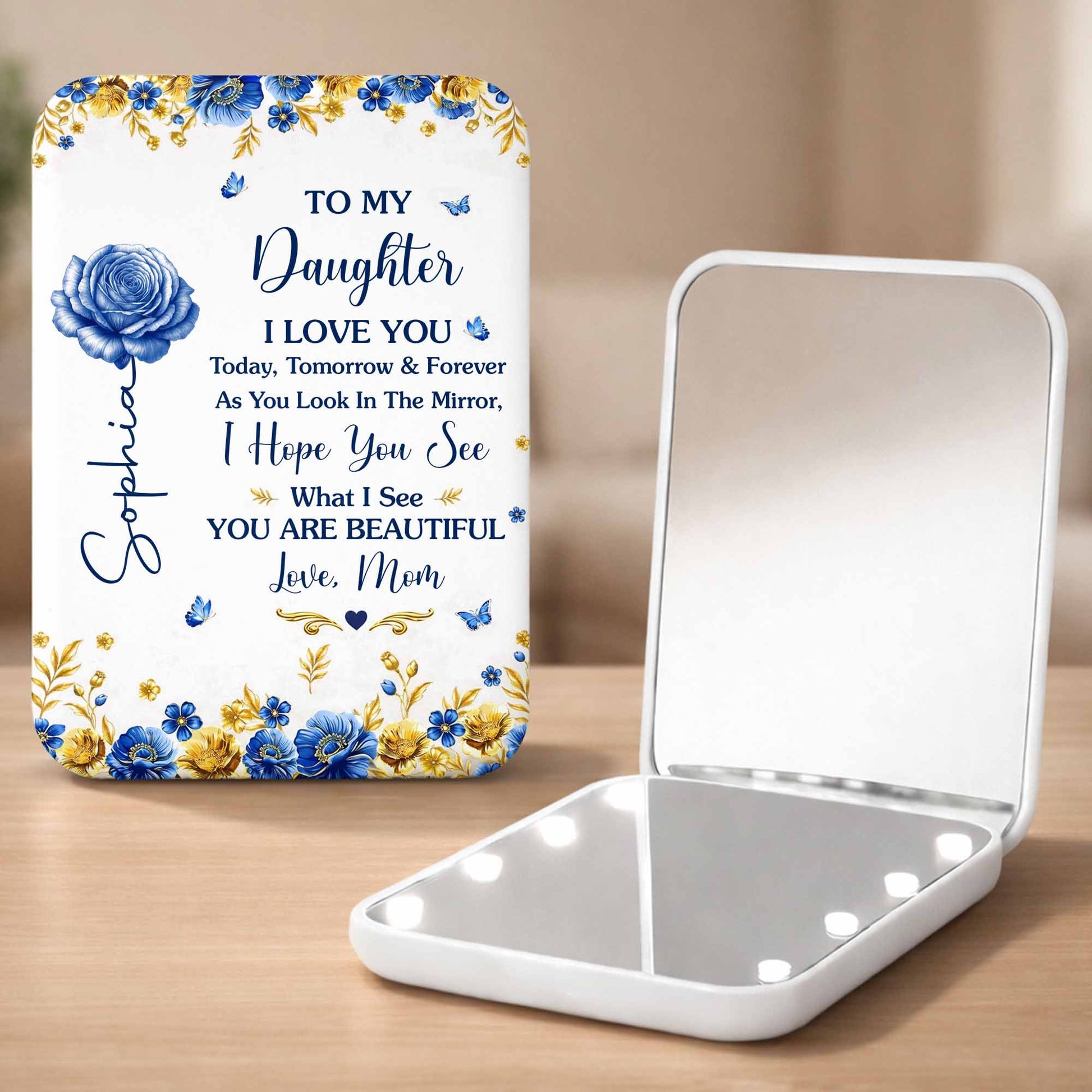 To My Daughter I Love You Beautiful Blue Rose Flowers