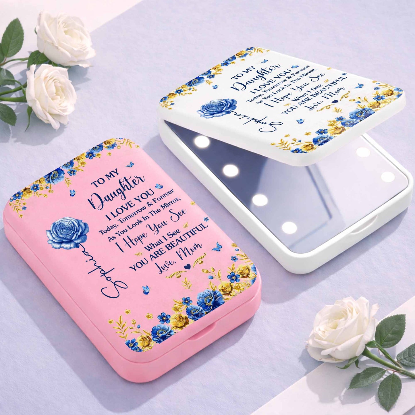 To My Daughter I Love You Beautiful Blue Rose Flowers