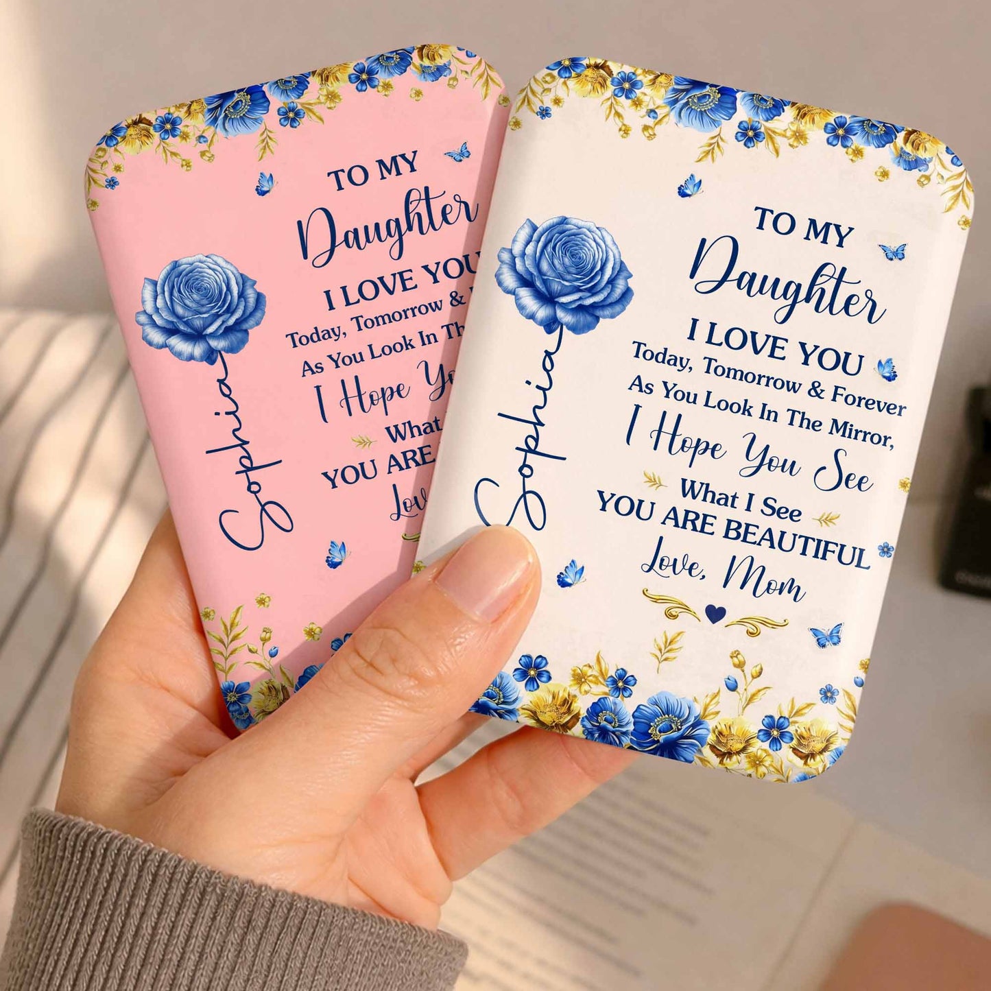 To My Daughter I Love You Beautiful Blue Rose Flowers