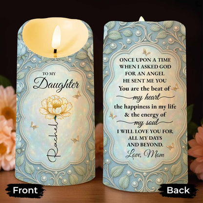 To My Daughter, Angel Sent, Flower And Leaves Design