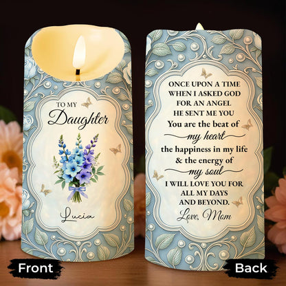 To My Daughter, You Are The Beat Of My Heart, Flowers And Leaves Design