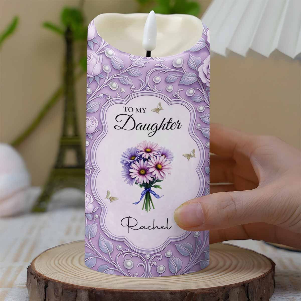 To My Daughter, You Are The Beat Of My Heart, Flowers And Leaves Design