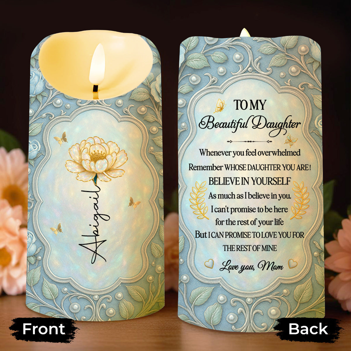 To My Beautiful Daughter, Flower And Butterflies Design