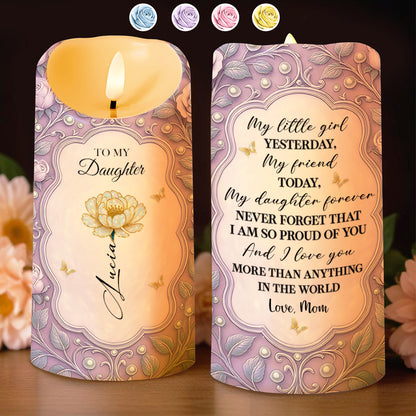 To My Daughter, Proud Of You, Flowers And Butterfly Design