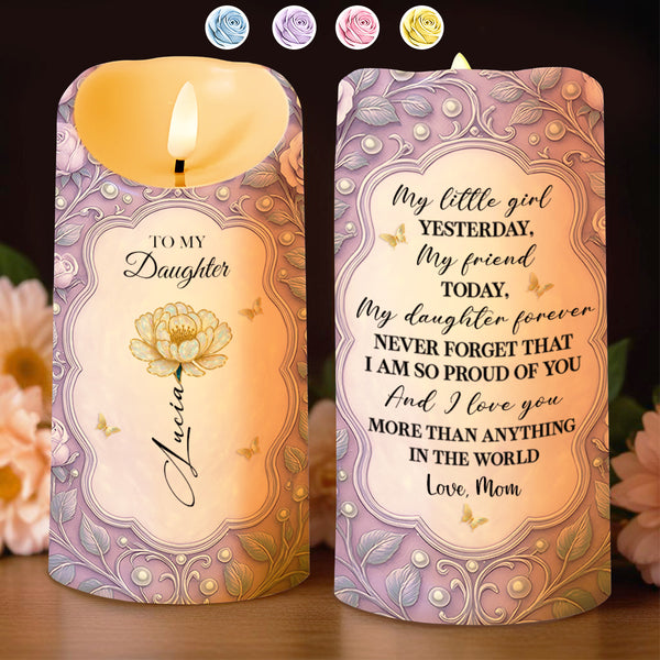 To My Daughter, Proud Of You, Flowers And Butterfly Design