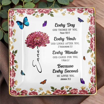 Every Day God Thinks Of You With Flowers And Butterflies