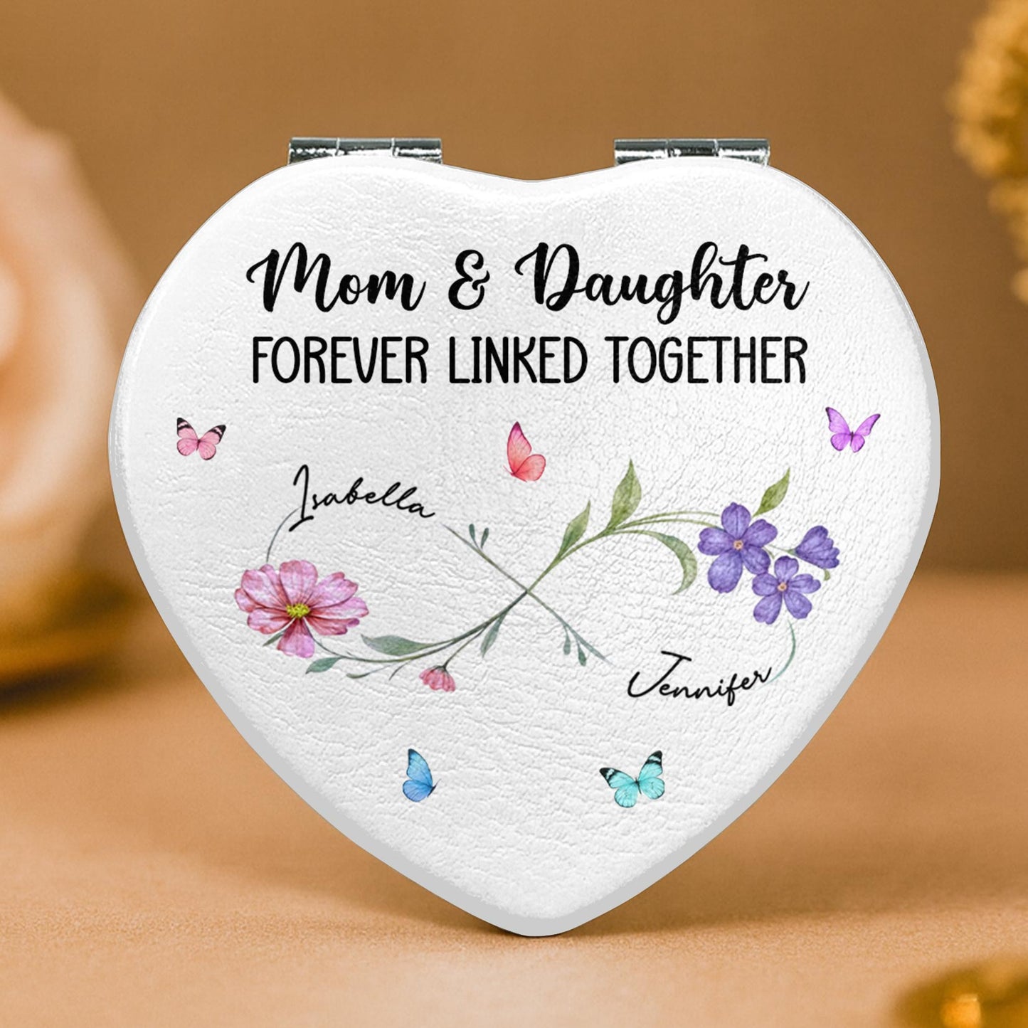 Mom & Daughter Forever Linked Together With Flowers