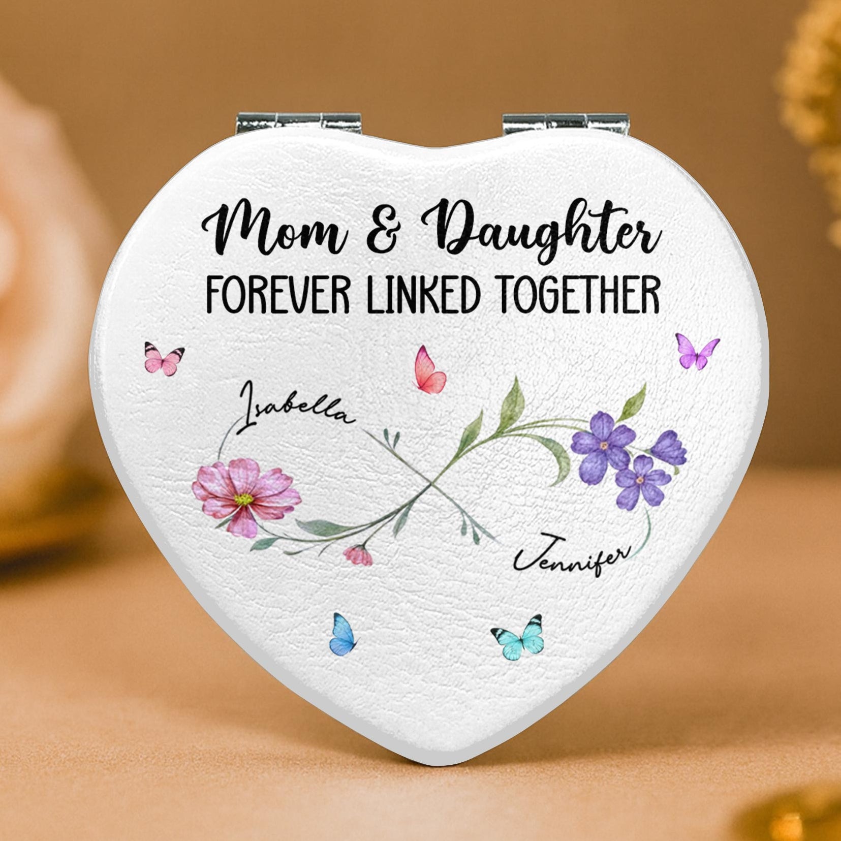 Mom & Daughter Forever Linked Together With Flowers