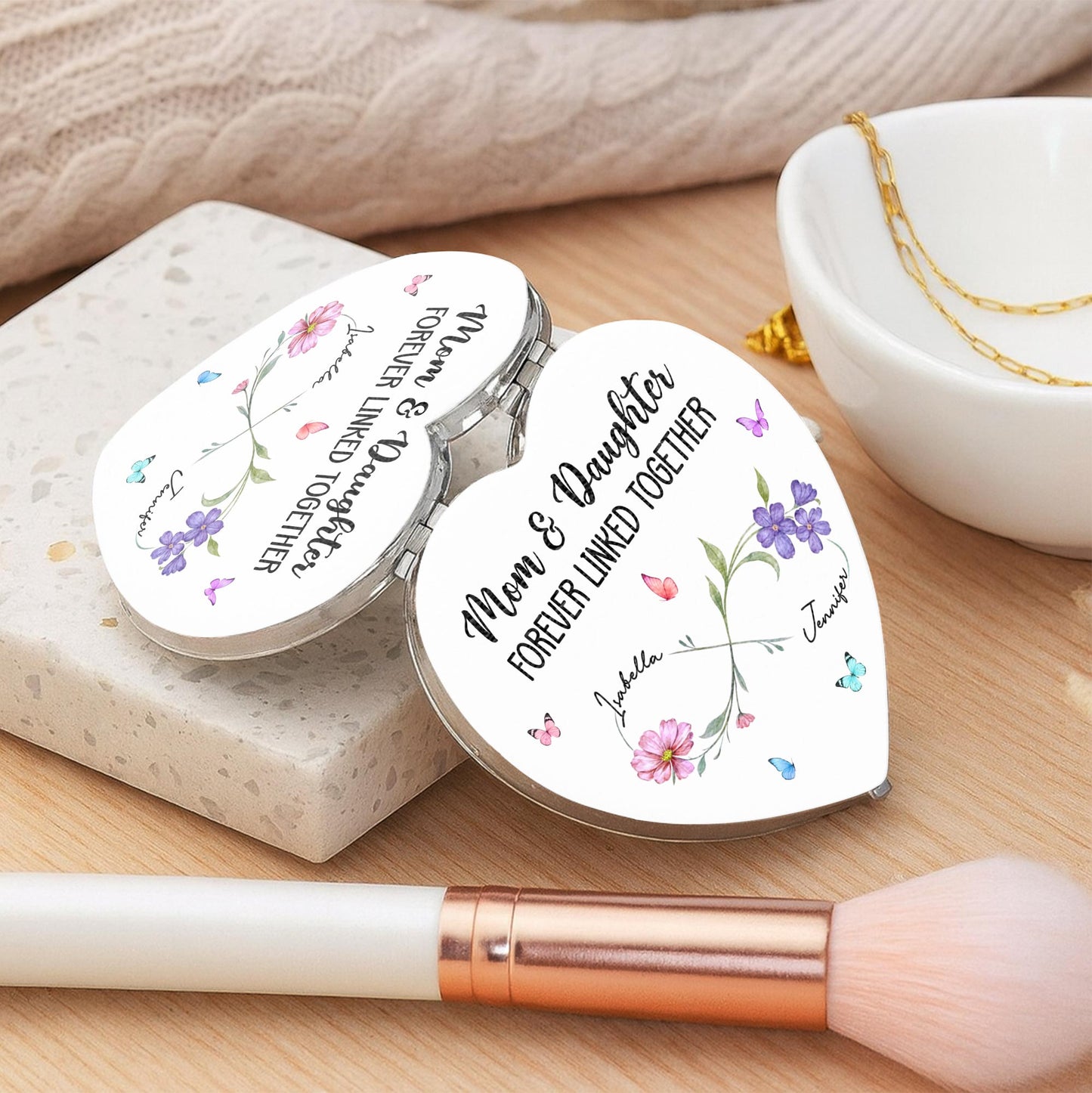 Mom & Daughter Forever Linked Together With Flowers