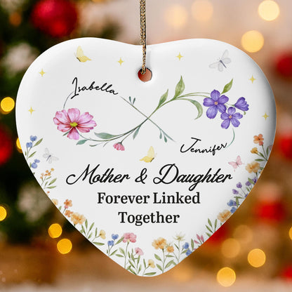 Mother & Daughter Forever Linked Together With Flowers
