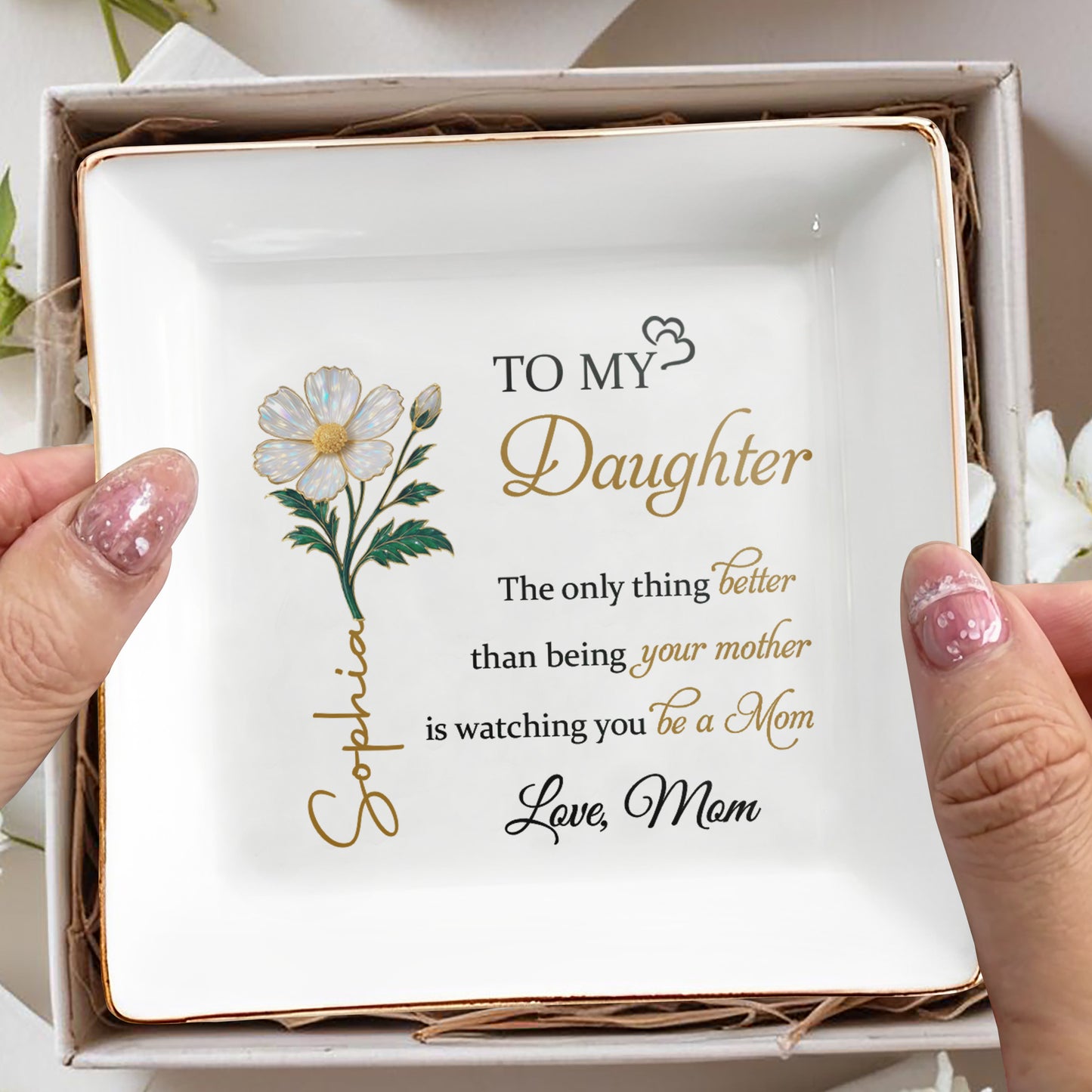 To My Daughter, Beautiful Floral Mother To Daughter Keepsake