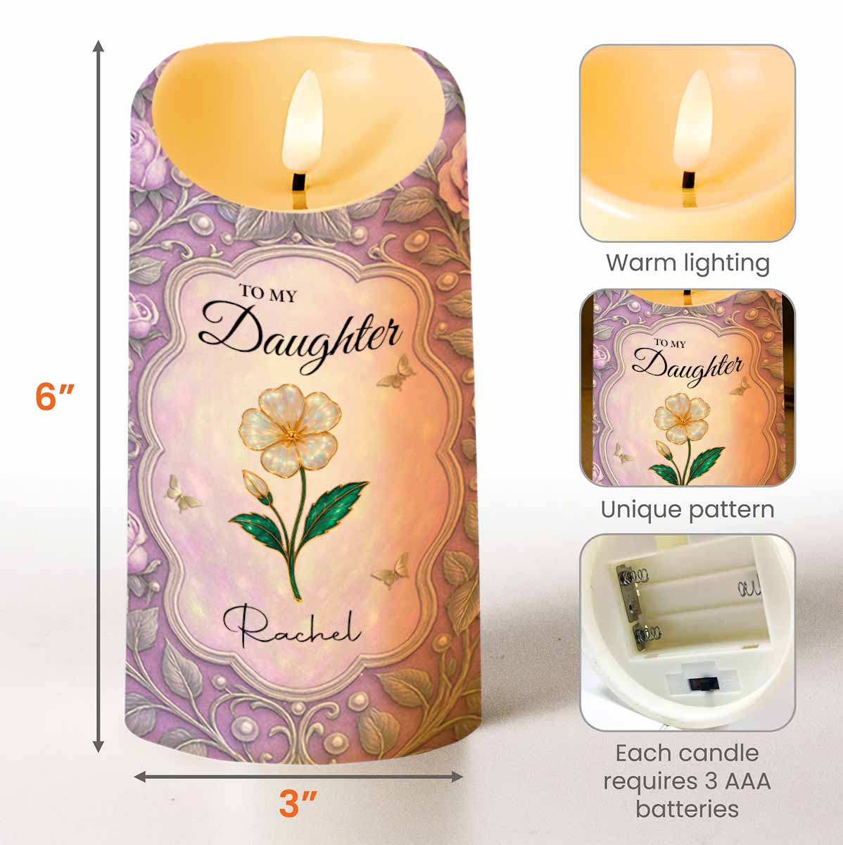 To My Daughter, Love Forever, Hearts and Flowers