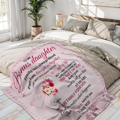 To My Bonus Daughter, Butterfly And Flower Design