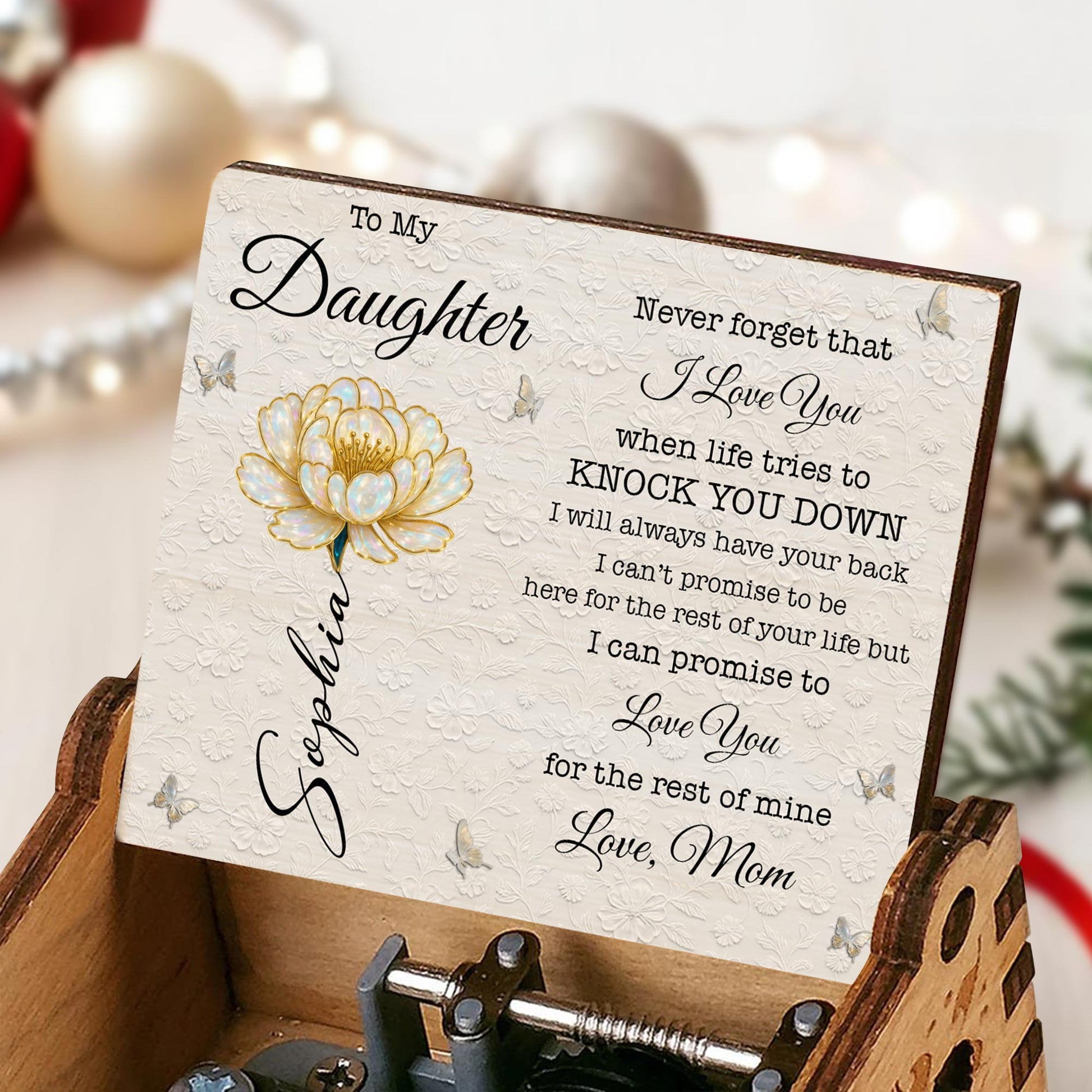 To My Daughter, I Love You, Flower and Butterflies