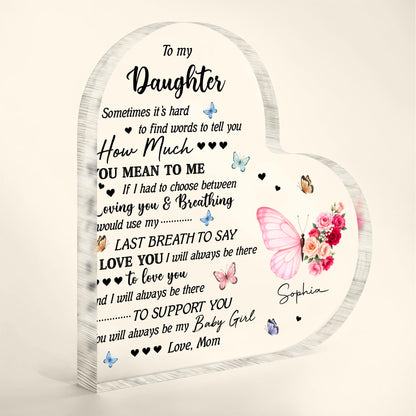 To My Daughter, Butterflies and Flowers Message