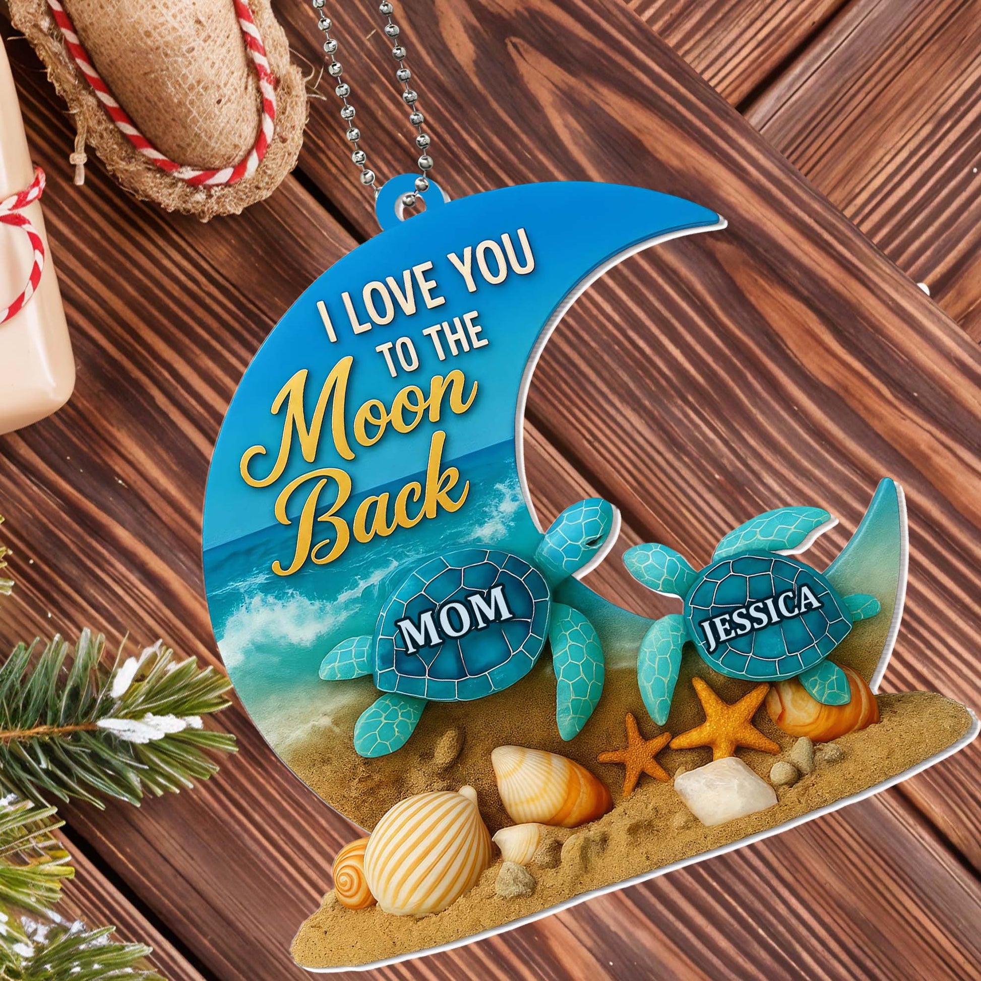 I Love You To The Moon And Back With Sea Turtles And Seashells