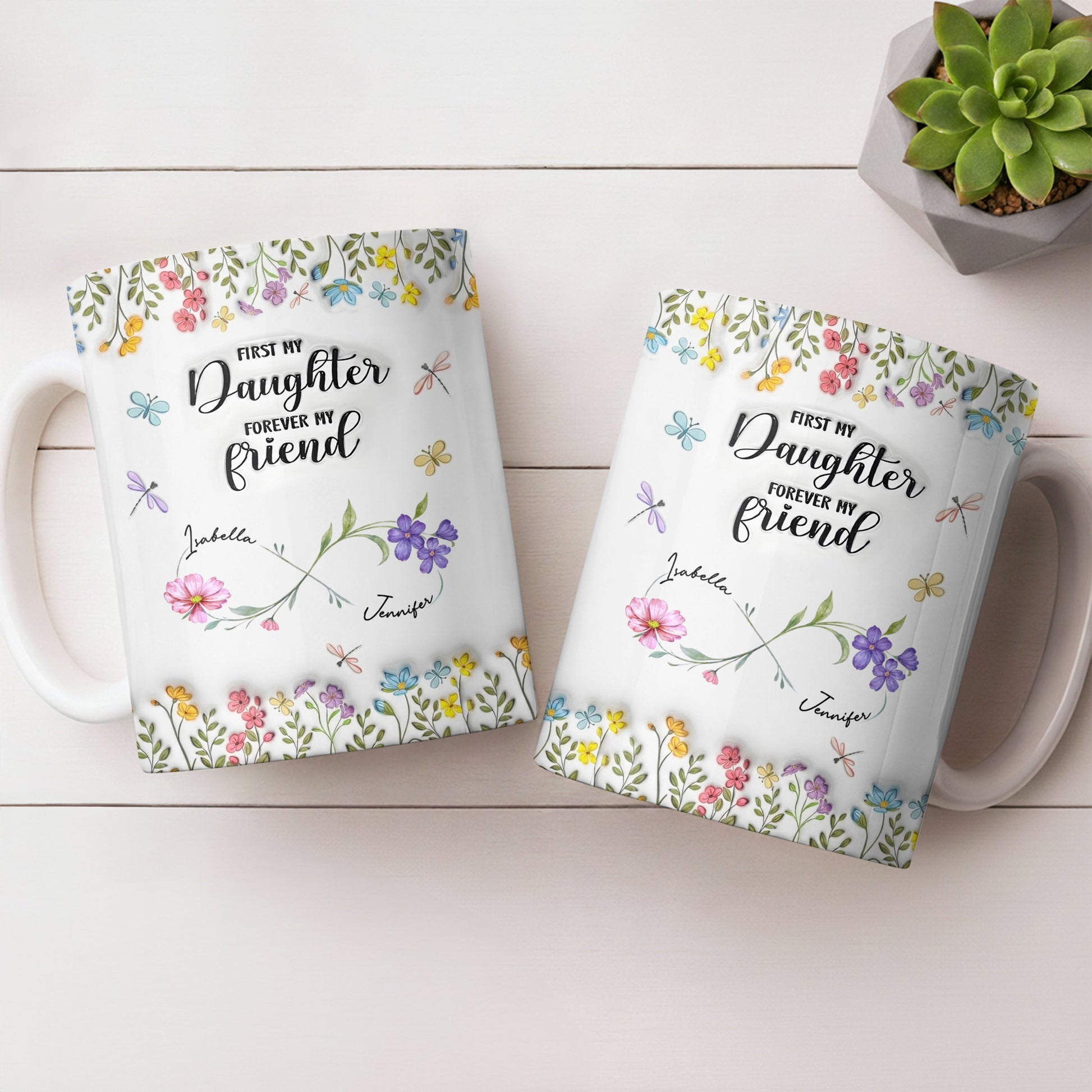 First My Daughter Forever My Friend With Flowers And Butterflies