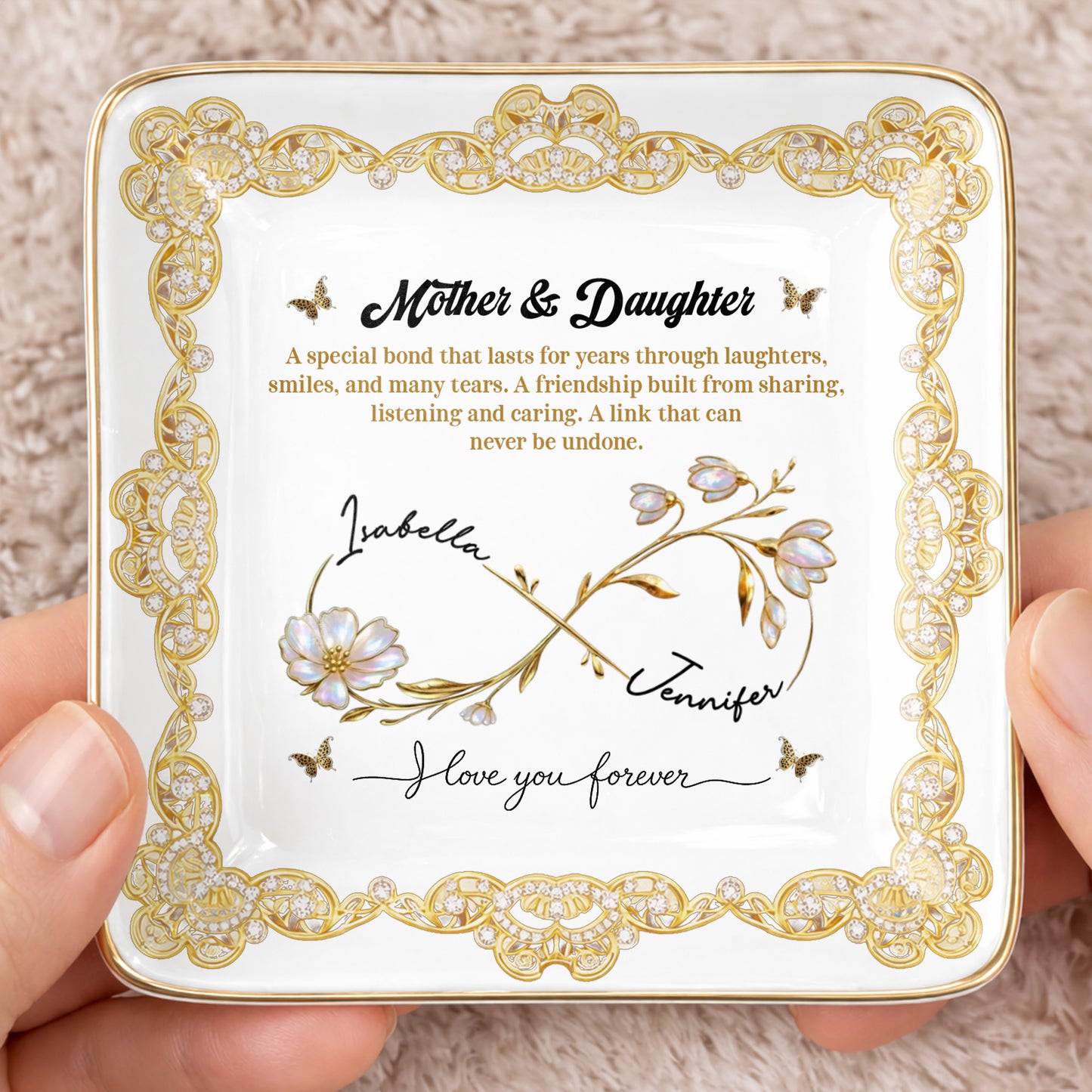 Mother & Daughter, Special Bond, Flowers And Butterflies