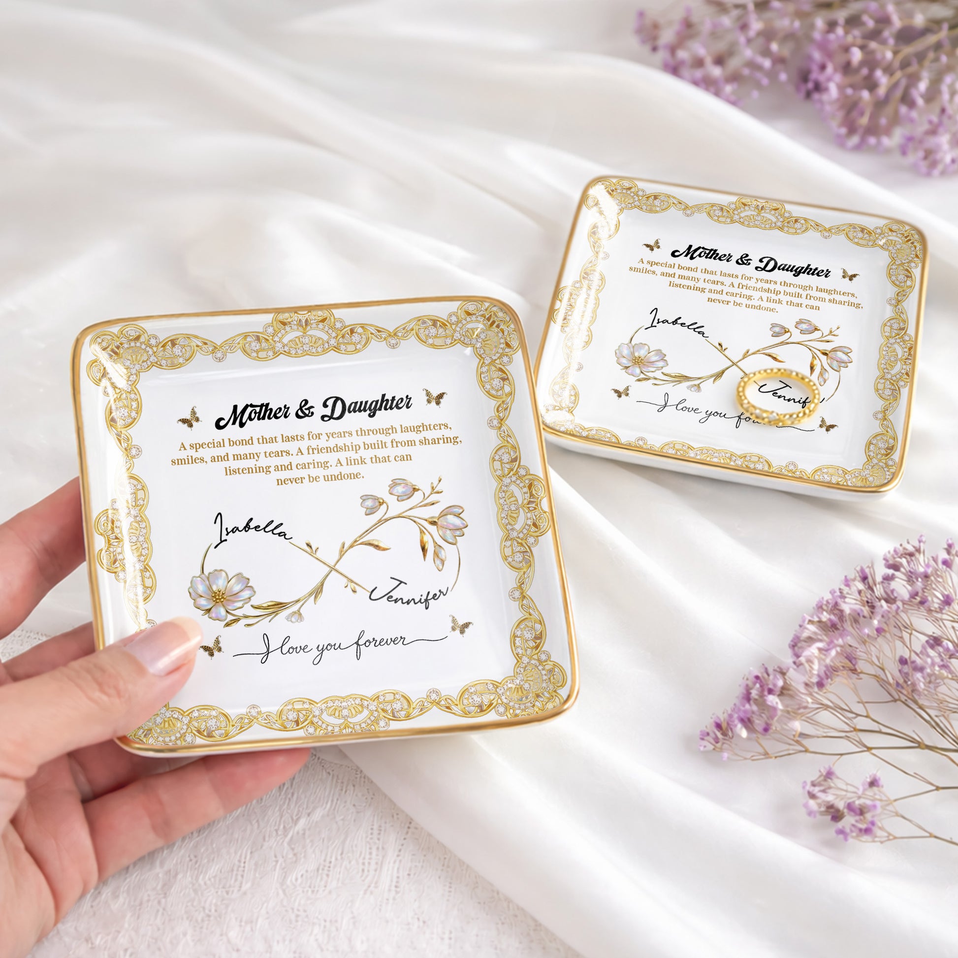 Mother & Daughter, Special Bond, Flowers And Butterflies