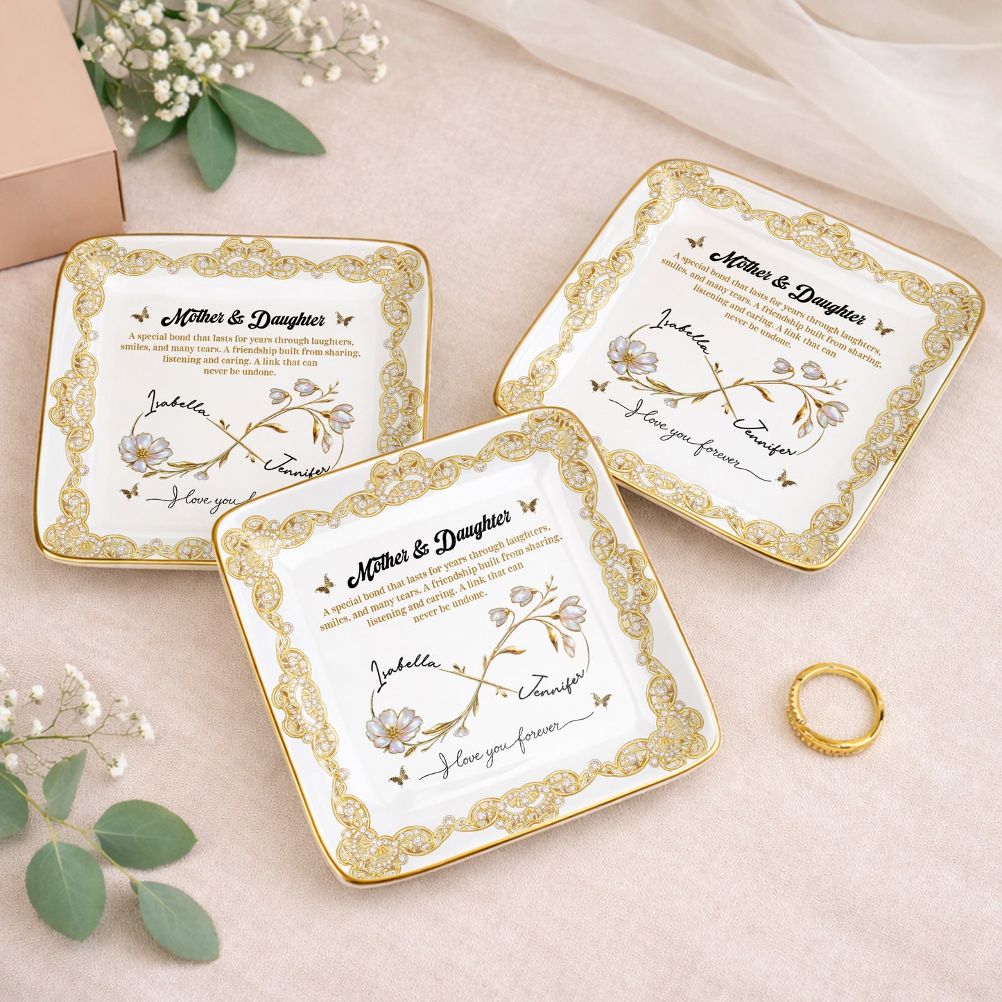 Mother & Daughter, Special Bond, Flowers And Butterflies