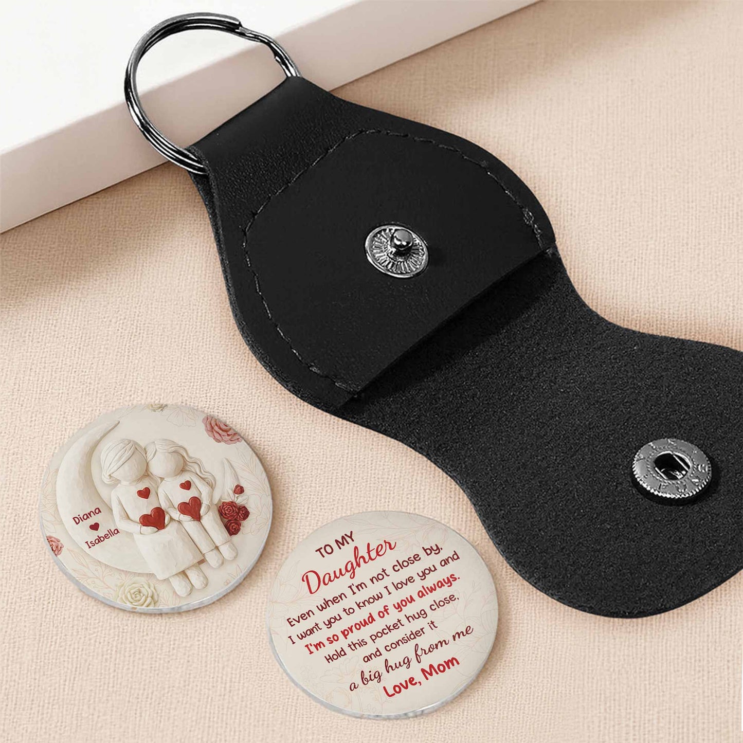 To My Daughter, Flowers and Hearts Design