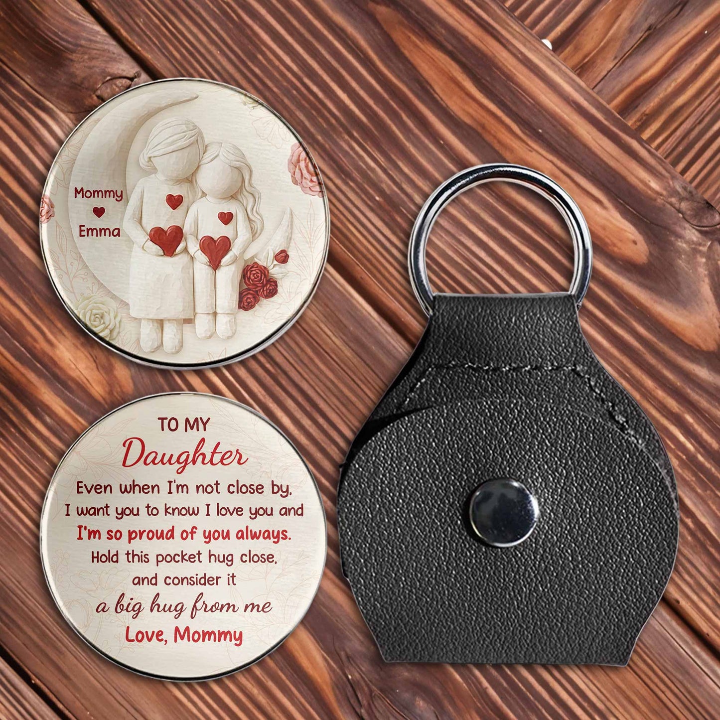 To My Daughter, Flowers and Hearts Design