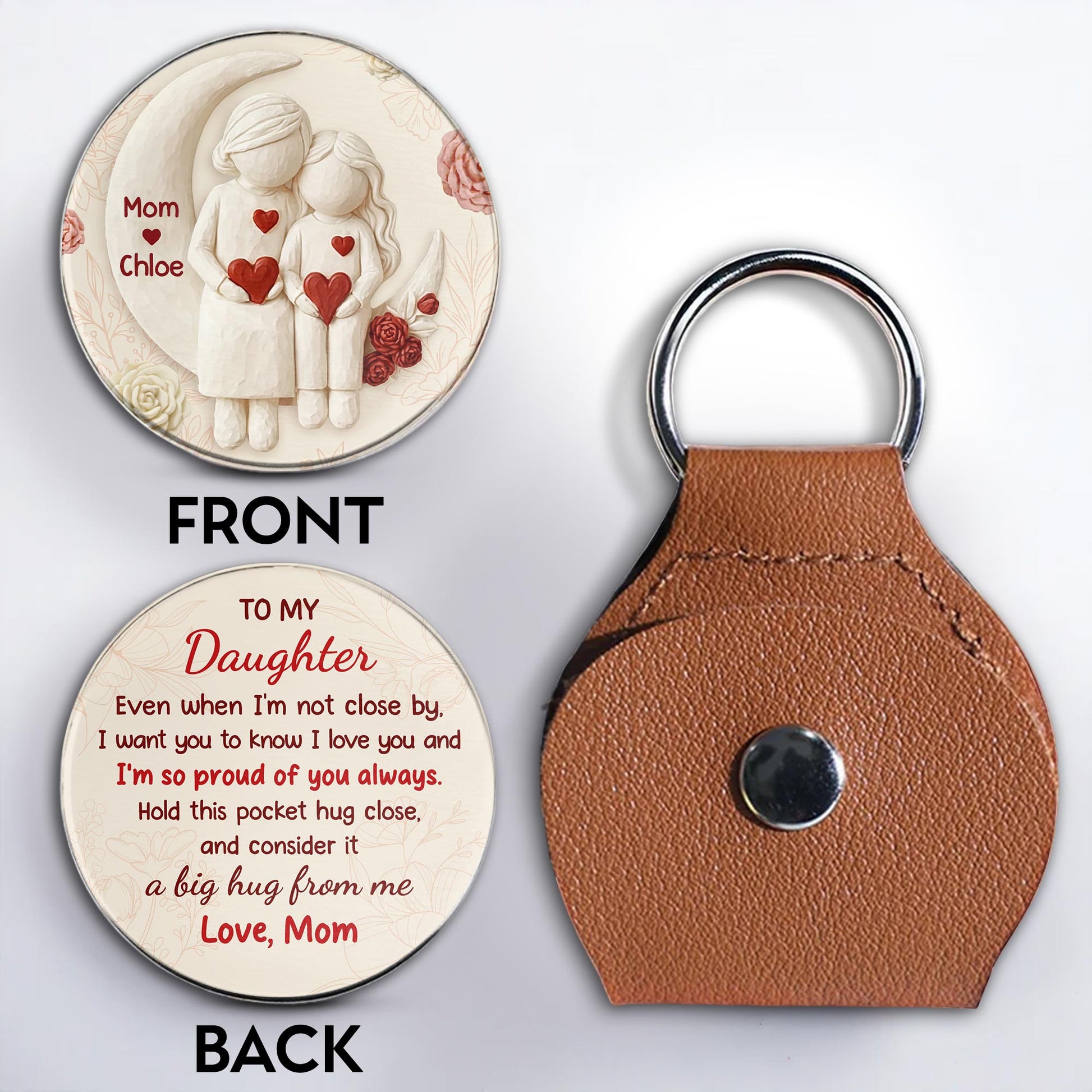 To My Daughter, Flowers and Hearts Design