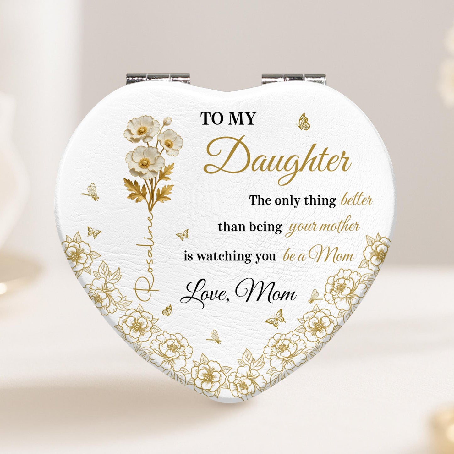 To My Daughter, Love From Mom, Butterflies And Flowers