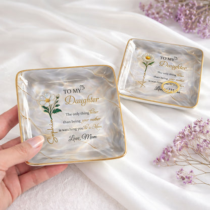 To My Daughter, Flower Design Jewelry Dish