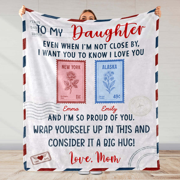 To My Daughter, Love and Postal Stamps Design
