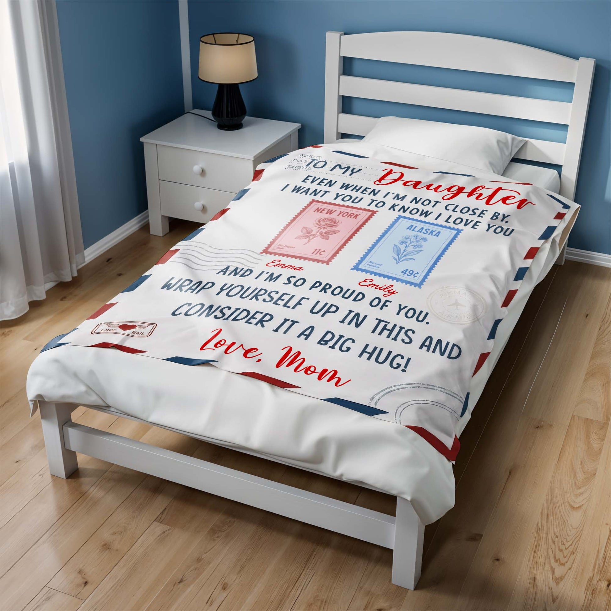 To My Daughter, Love and Postal Stamps Design