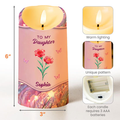 To My Daughter, Flowers And Butterflies Love Message