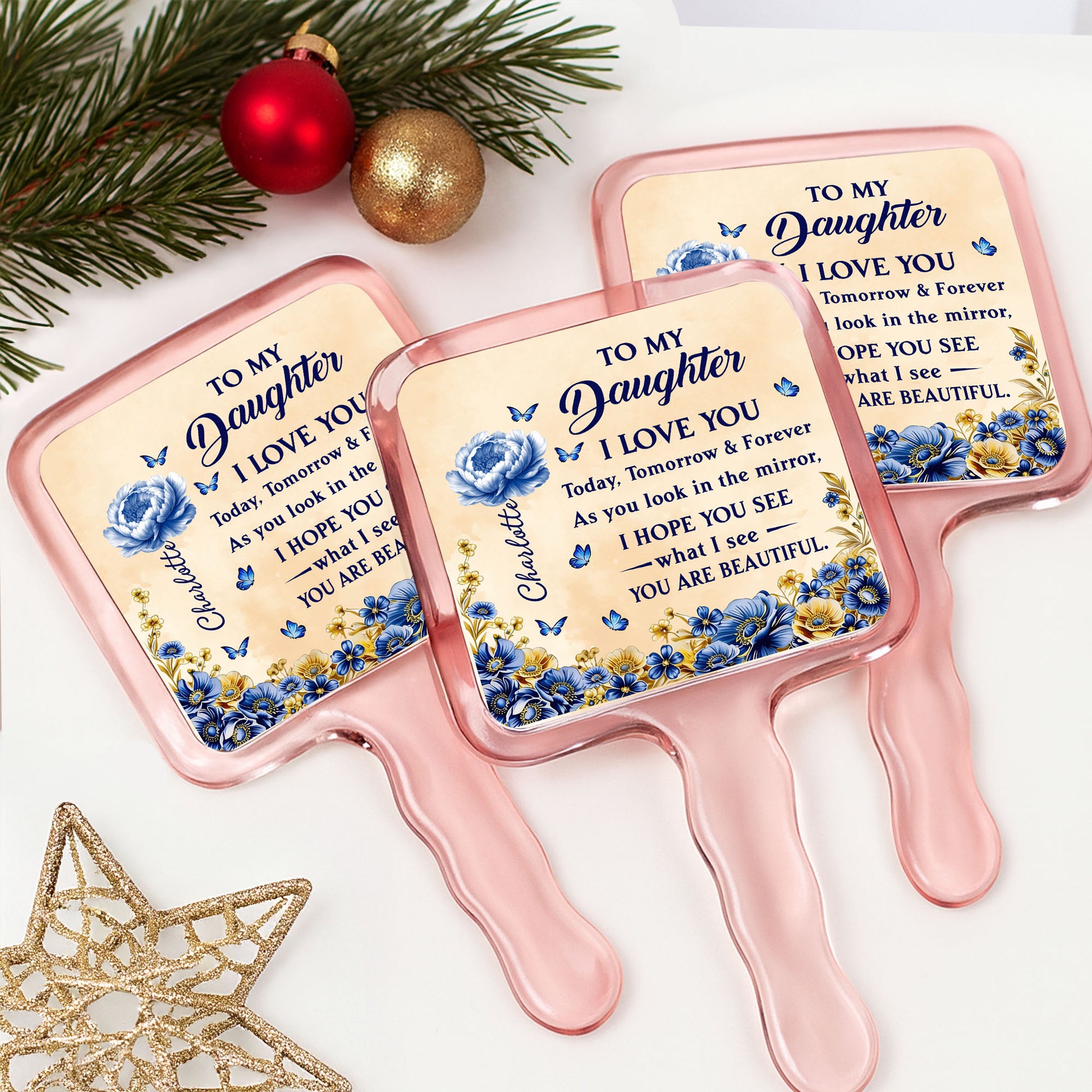 To My Daughter, I Love You, Flowers And Butterflies