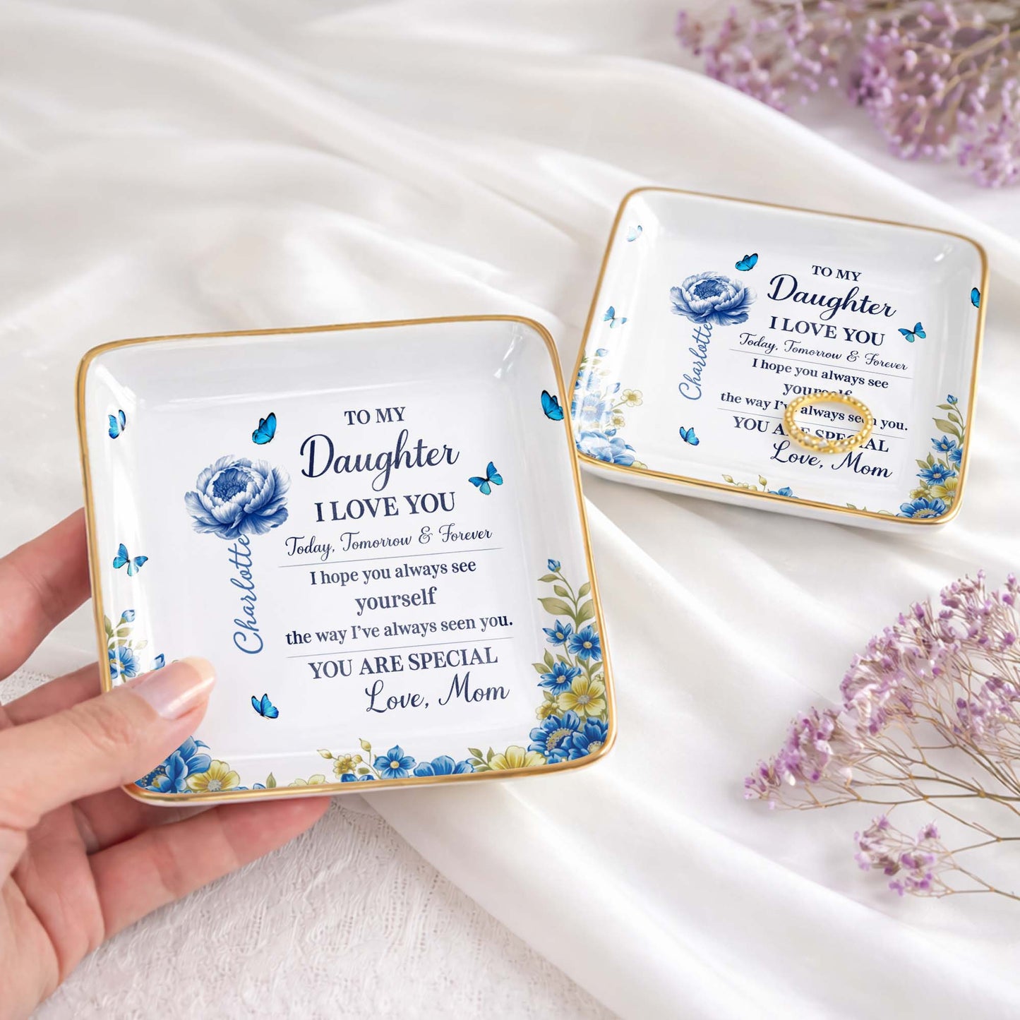 To My Daughter I Love You, Flowers And Butterflies