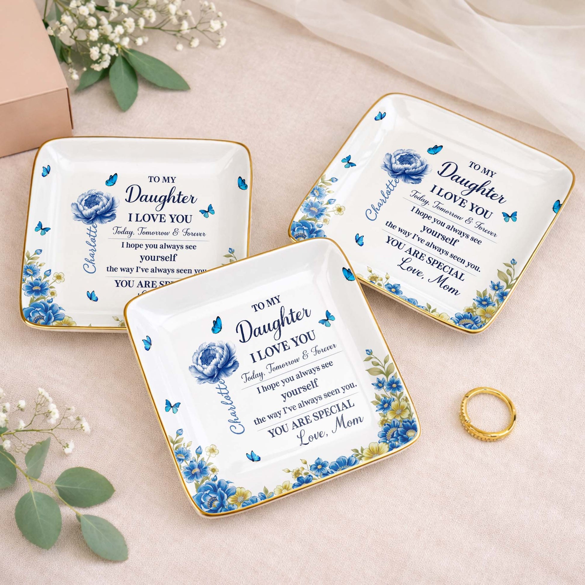 To My Daughter I Love You, Flowers And Butterflies