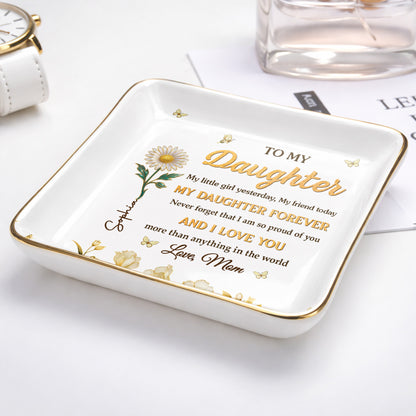 To My Daughter My Little Girl Yesterday Flower And Butterfly Design