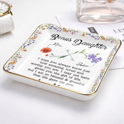Bonus Daughter I Hope You Always Know Floral Infinity Jewelry Dish