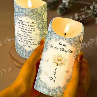 To My Bonus Daughter Love Mom Flower And Butterflies