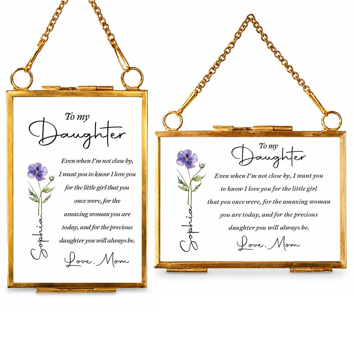 To My Daughter Even When I Am Not Close By Birth Month Flower - Personalized Metal Frame Ornament - DAU403_GOFRO