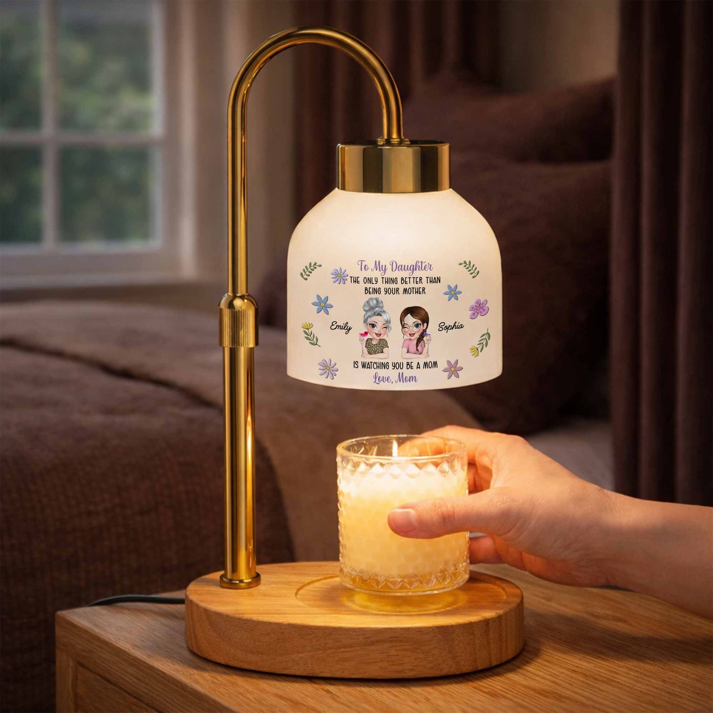 To My Daughter Better Than Being Your Mother Flowers And Custom Characters - Personalized Candle Warmer Lamp - DAU441_CANWA