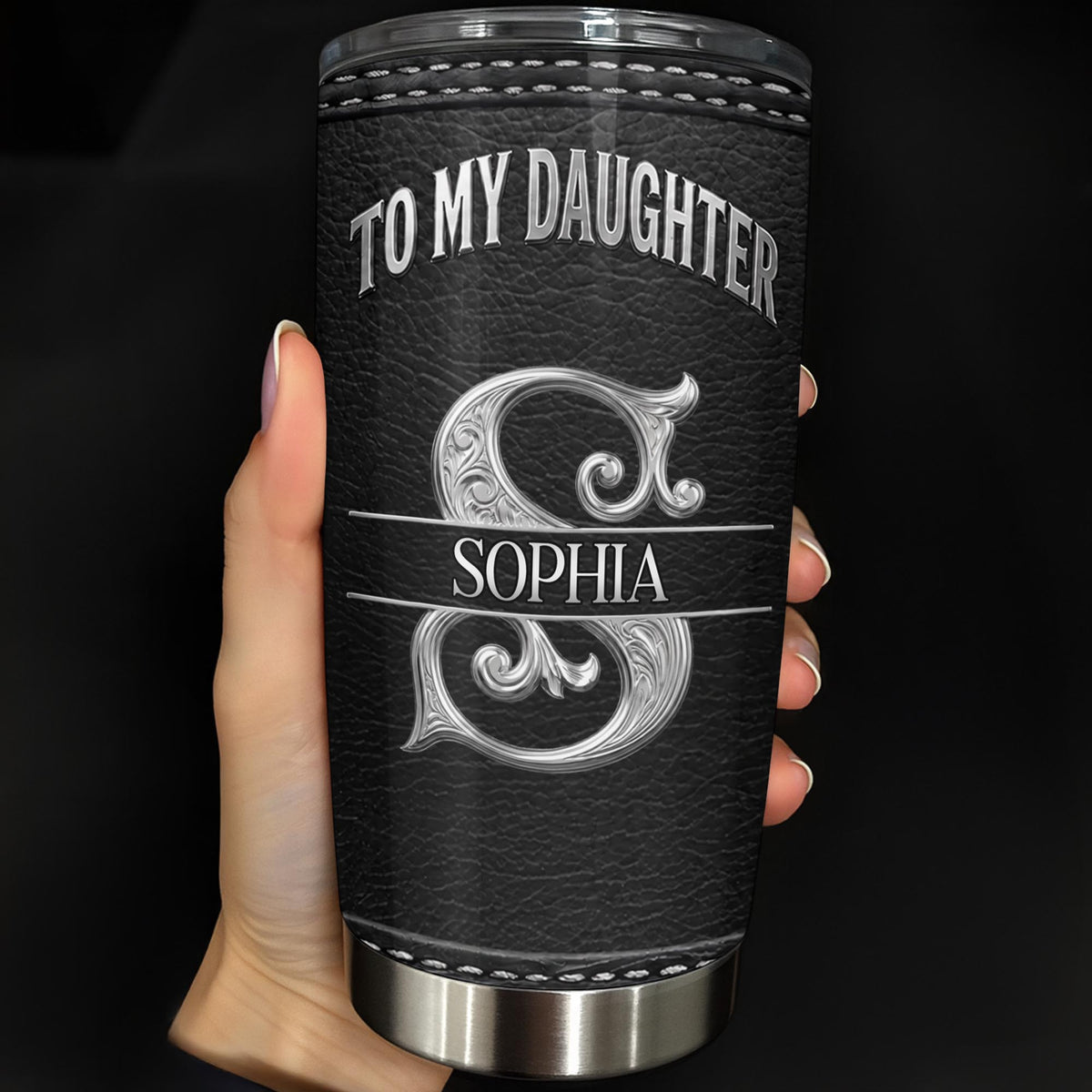 To My Daughter Never Forget How Much I Love You Alphabet Letter - Personalized Custom Stainless Steel Tumbler 20oz - DAU777_USTUM