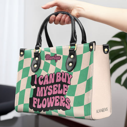 Je peux m'acheter des fleurs - Sac à main en cuir personnalisé - DB02