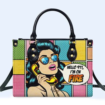 Estoy en llamas - Bolso de mano de cuero personalizado - DB05