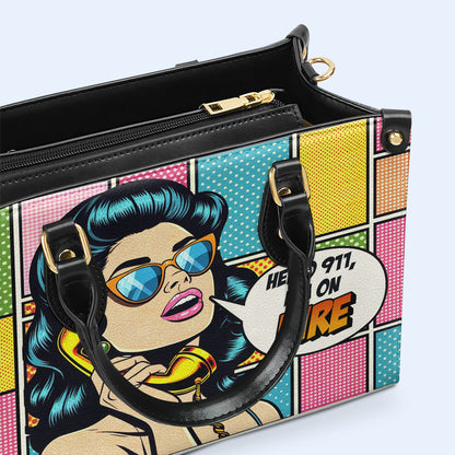 Estoy en llamas - Bolso de mano de cuero personalizado - DB05