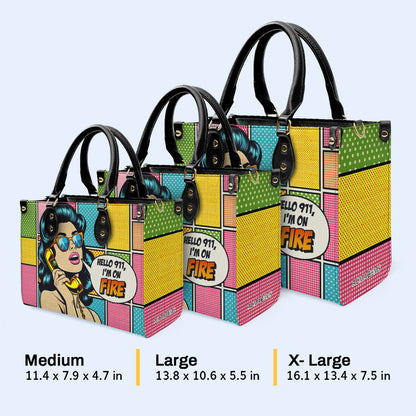 Estoy en llamas - Bolso de mano de cuero personalizado - DB05