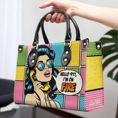 Estoy en llamas - Bolso de mano de cuero personalizado - DB05