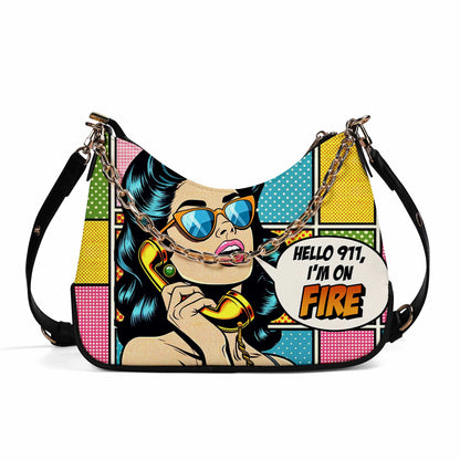 I Am On Fire - Personalized Custom Chain Crossbody Handbag - DB05CH