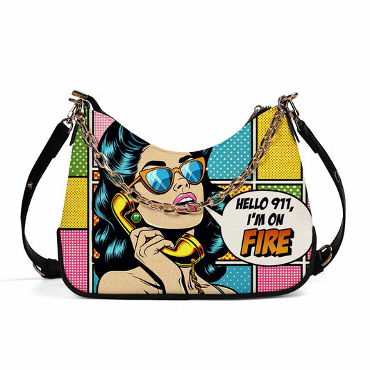 I Am On Fire - Personalized Custom Chain Crossbody Handbag - DB05CH