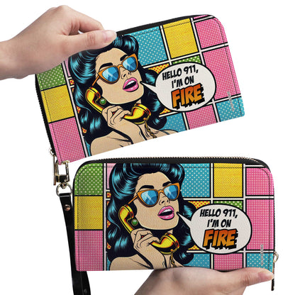 Portefeuille en cuir pour femme I'm On Fire - DB05WL