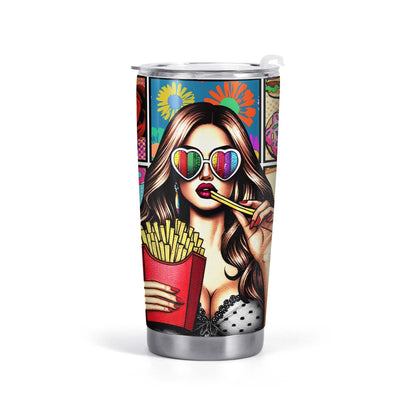 Frites avant les gars - Gobelet personnalisé en acier inoxydable 20 oz 30 oz - DB07TB